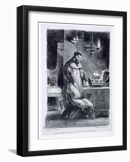 Faust in His Study, from Goethe's Faust, 1828-Eugene Delacroix-Framed Giclee Print
