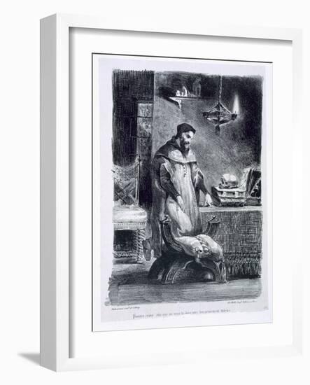 Faust in His Study, from Goethe's Faust, 1828-Eugene Delacroix-Framed Giclee Print
