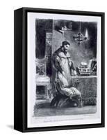 Faust in His Study, from Goethe's Faust, 1828-Eugene Delacroix-Framed Stretched Canvas