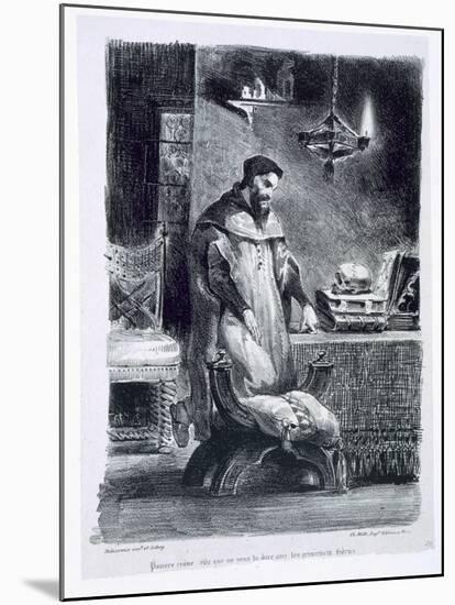 Faust in His Study, from Goethe's Faust, 1828-Eugene Delacroix-Mounted Premium Giclee Print