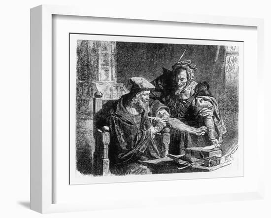 Faust Making His Contract with Mephistophiles-Franz Sinn-Framed Art Print