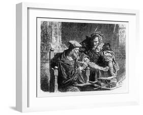 Faust Making His Contract with Mephistophiles-Franz Sinn-Framed Art Print