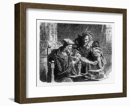 Faust Making His Contract with Mephistophiles-Franz Sinn-Framed Art Print