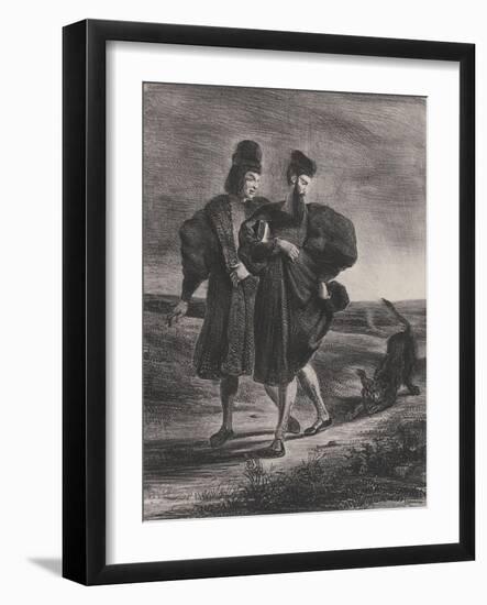 Faust, Méphistophélès et le barbet, 1827-Eugene Delacroix-Framed Giclee Print