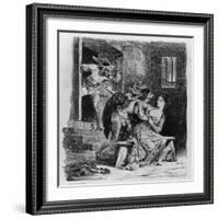 Faust Rescues Marguerite from Her Prison, from Goethe's Faust, 1828-Eugene Delacroix-Framed Giclee Print