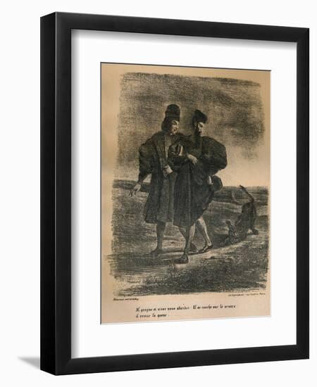 'Faust, Wagner and Barbet', 1828 (1947)-Eugene Delacroix-Framed Giclee Print