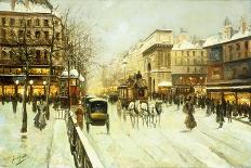 Paris Street Scene-Fausto Giusto-Mounted Giclee Print