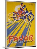 Favor Cycles and Motos French Advertising Poster-null-Mounted Premium Giclee Print