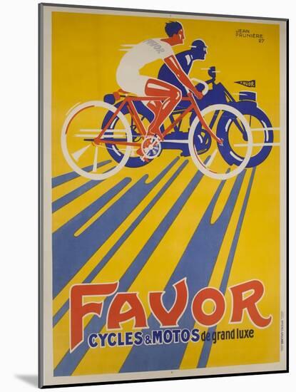 Favor Cycles and Motos French Advertising Poster-null-Mounted Premium Giclee Print