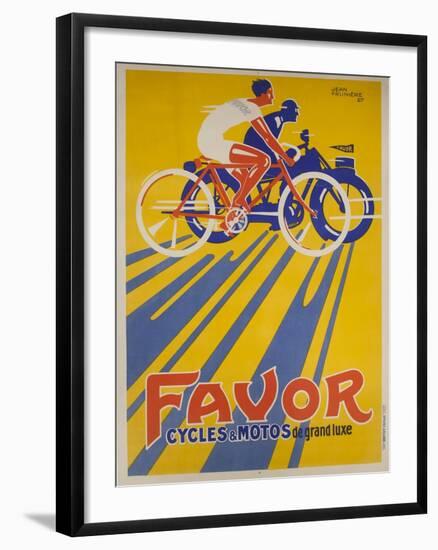 Favor Cycles and Motos French Advertising Poster-null-Framed Giclee Print