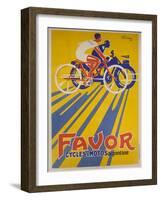 Favor Cycles and Motos French Advertising Poster-null-Framed Giclee Print