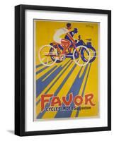 Favor Cycles and Motos French Advertising Poster-null-Framed Giclee Print