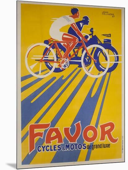 Favor Cycles and Motos French Advertising Poster-null-Mounted Giclee Print