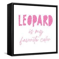 Favorite Color Pink Leopard-Jennifer McCully-Framed Stretched Canvas