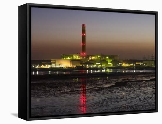 Fawley Oil Fired Power Station At Dusk-David Parker-Framed Stretched Canvas