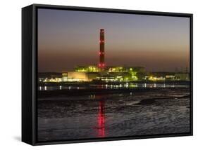 Fawley Oil Fired Power Station At Dusk-David Parker-Framed Stretched Canvas