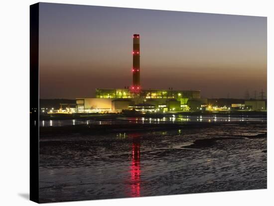 Fawley Oil Fired Power Station At Dusk-David Parker-Stretched Canvas