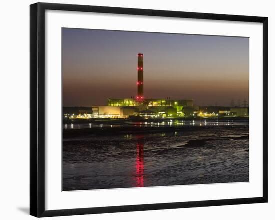 Fawley Oil Fired Power Station At Dusk-David Parker-Framed Photographic Print