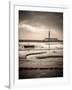 Fawley power station, a boat and a creek meandering through the mudflats all lit by a broken sky, H-Matthew Cattell-Framed Photographic Print