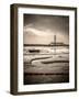 Fawley power station, a boat and a creek meandering through the mudflats all lit by a broken sky, H-Matthew Cattell-Framed Photographic Print