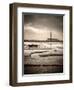 Fawley power station, a boat and a creek meandering through the mudflats all lit by a broken sky, H-Matthew Cattell-Framed Photographic Print