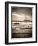 Fawley power station, a boat and a creek meandering through the mudflats all lit by a broken sky, H-Matthew Cattell-Framed Photographic Print