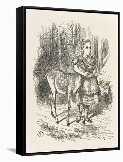 Fawn Alice and the Fawn-John Tenniel-Framed Stretched Canvas