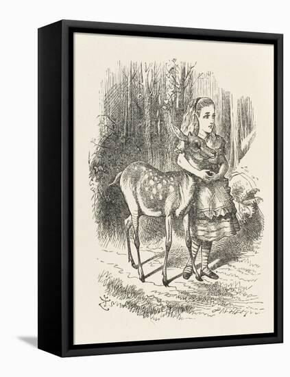 Fawn Alice and the Fawn-John Tenniel-Framed Stretched Canvas