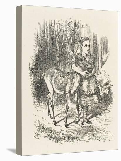 Fawn Alice and the Fawn-John Tenniel-Stretched Canvas