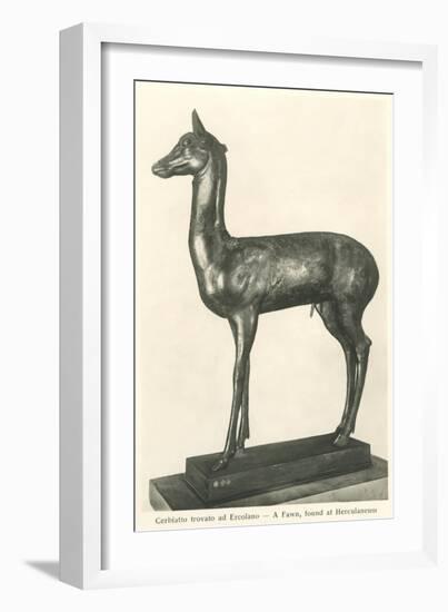 Fawn Sculpture from Herculaneum-null-Framed Art Print