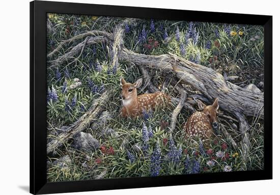 Fawns and Flowers-Jeff Tift-Framed Giclee Print