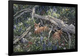 Fawns and Flowers-Jeff Tift-Framed Giclee Print