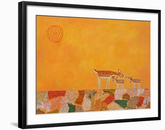 Fawns at Dawn-Casey Craig-Framed Art Print