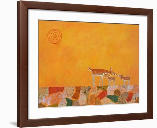 Fawns at Dawn-Casey Craig-Framed Art Print