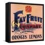 Fay Fruit Company Brand - California - Citrus Crate Label-Lantern Press-Framed Stretched Canvas