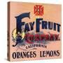 Fay Fruit Company Brand - California - Citrus Crate Label-Lantern Press-Stretched Canvas
