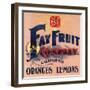 Fay Fruit Company Brand - California - Citrus Crate Label-Lantern Press-Framed Art Print