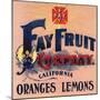 Fay Fruit Company Brand - California - Citrus Crate Label-Lantern Press-Mounted Art Print