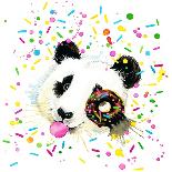 Funny Panda Bear Watercolor Illustration-Fayankova Alena-Stretched Canvas