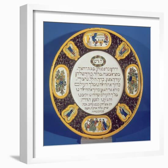 Fayeme Passover Dish, Made by Isaac Cohen of Pesaro, Probably Italian, C.1613-14-null-Framed Giclee Print