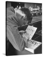 FBI Agent Examining Fingerprints-George Skadding-Stretched Canvas