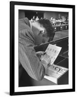 FBI Agent Examining Fingerprints-George Skadding-Framed Premium Photographic Print