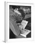 FBI Agent Examining Fingerprints-George Skadding-Framed Photographic Print