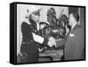 FBI Director J. Edgar Hoover with Radio Performer-null-Framed Stretched Canvas