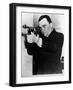 FBI Head J. Edgar Hoover Aiming a Thompson Submachine Gun-null-Framed Premium Photographic Print