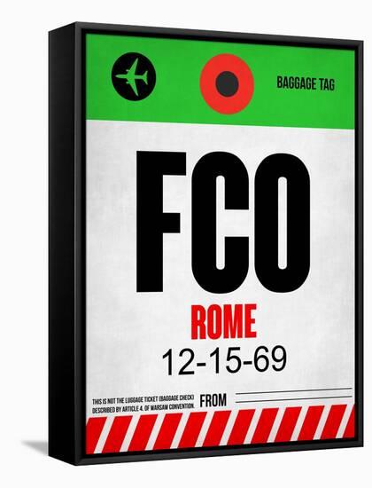 FCO Rome Luggage Tag 1-NaxArt-Framed Stretched Canvas