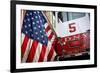 FDNY Truck with American Flag-null-Framed Photo