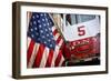 FDNY Truck with American Flag-null-Framed Photo