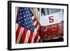 FDNY Truck with American Flag-null-Framed Photo