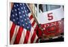 FDNY Truck with American Flag-null-Framed Photo